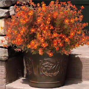 12 Bundles Artificial Fall Flowers No Fade Faux Autumn Plants, Fake Indoor